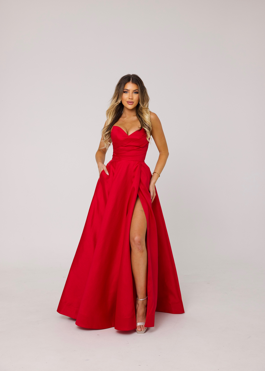 winsor red dress Twist and Turn Mini Mckenna Lace-Up Slit Sequin Beaded