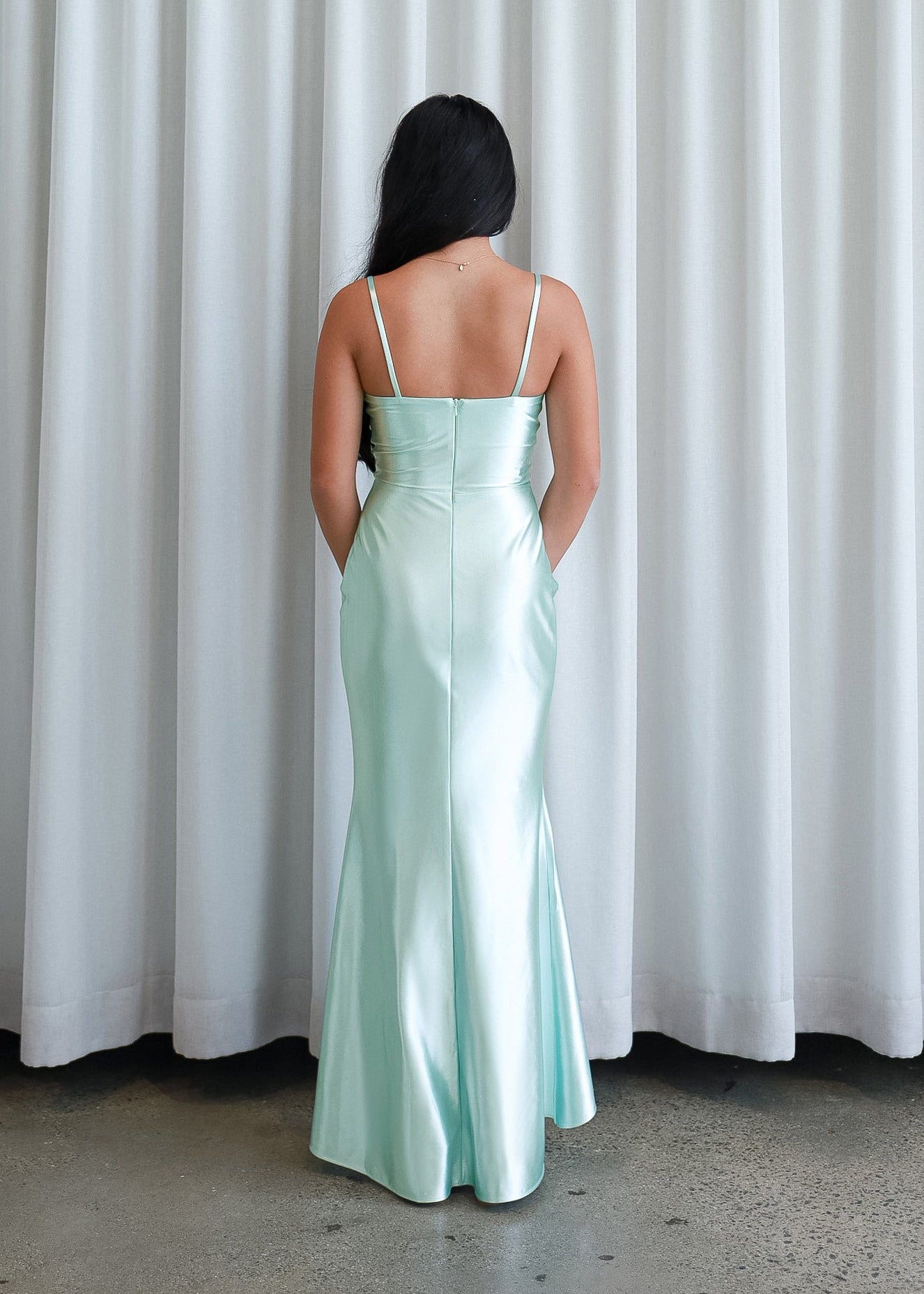 open lace back dress London Convertible Satin Dress main image 0