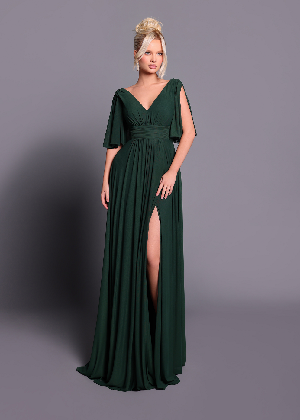 green emerald velvet dress Marissa Formal Satin Cowl Neck Dress main image 1