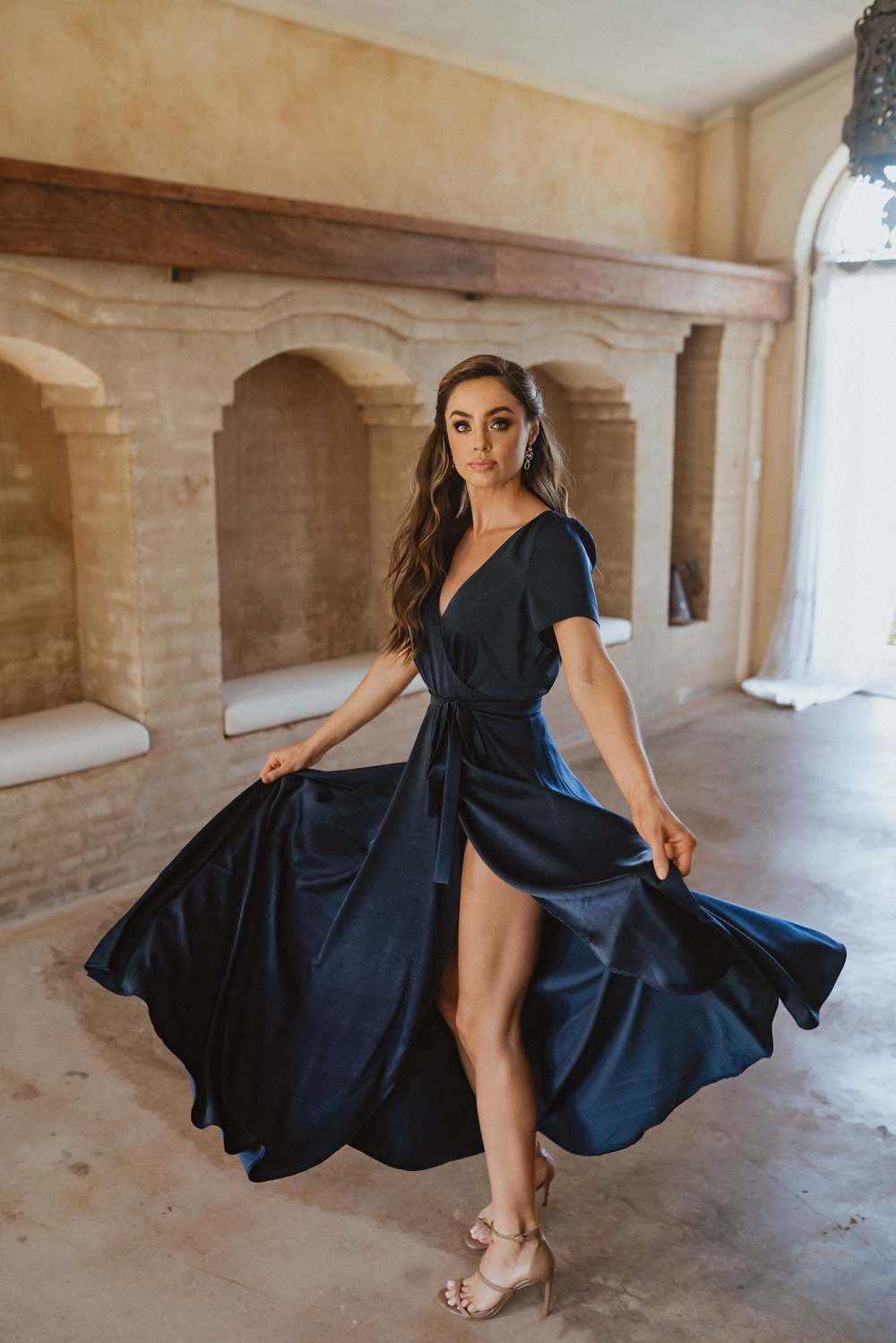 australian designer evening dresses Tina Holly Couture Designer TW025 Royal Blue Glitter Formal Dress w Over Skirt Royal Blue / 8 AUS