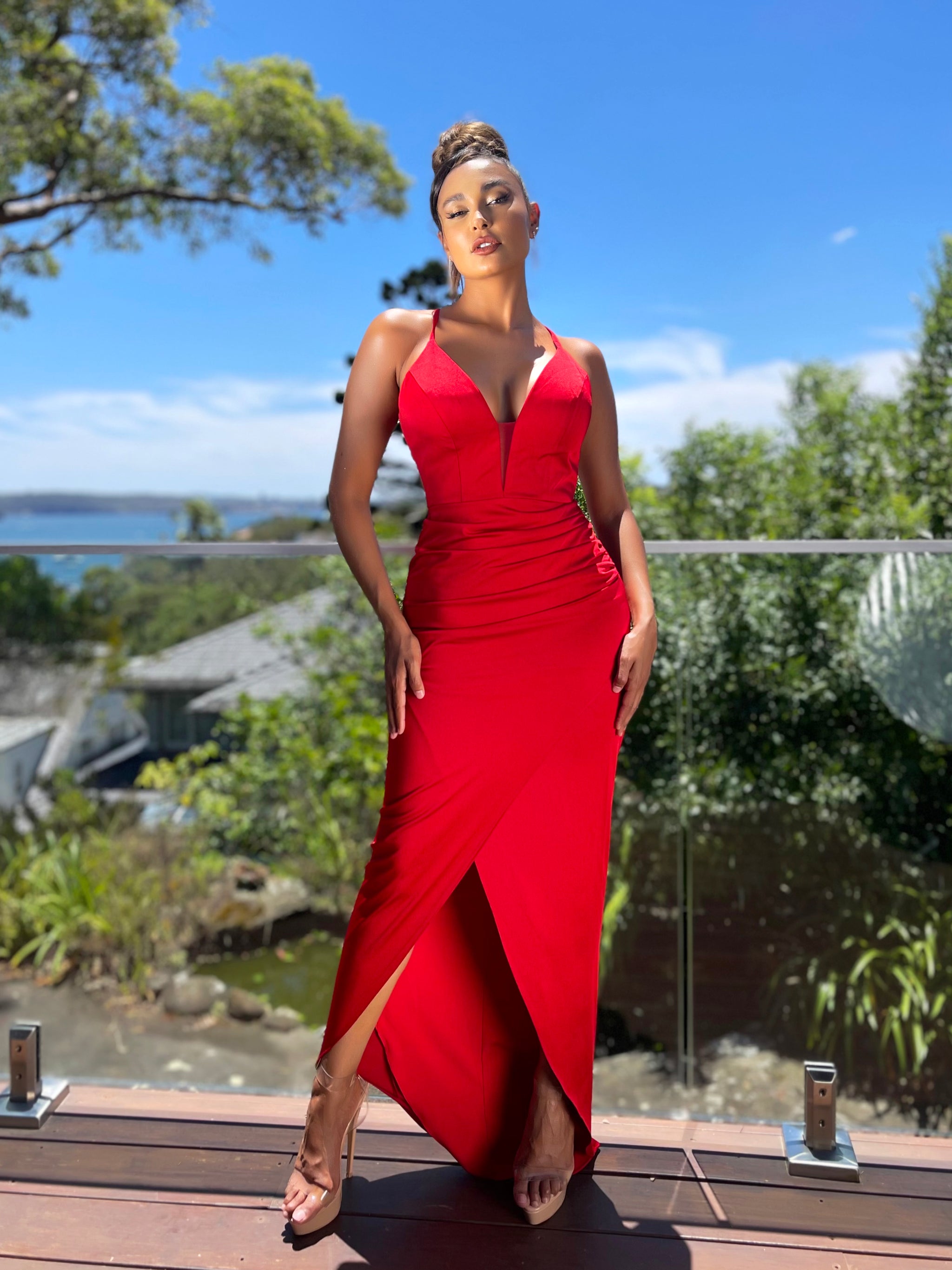 windsor red prom dress maroon/red long prom dress Full Length Red Prom Dresses 2026 -