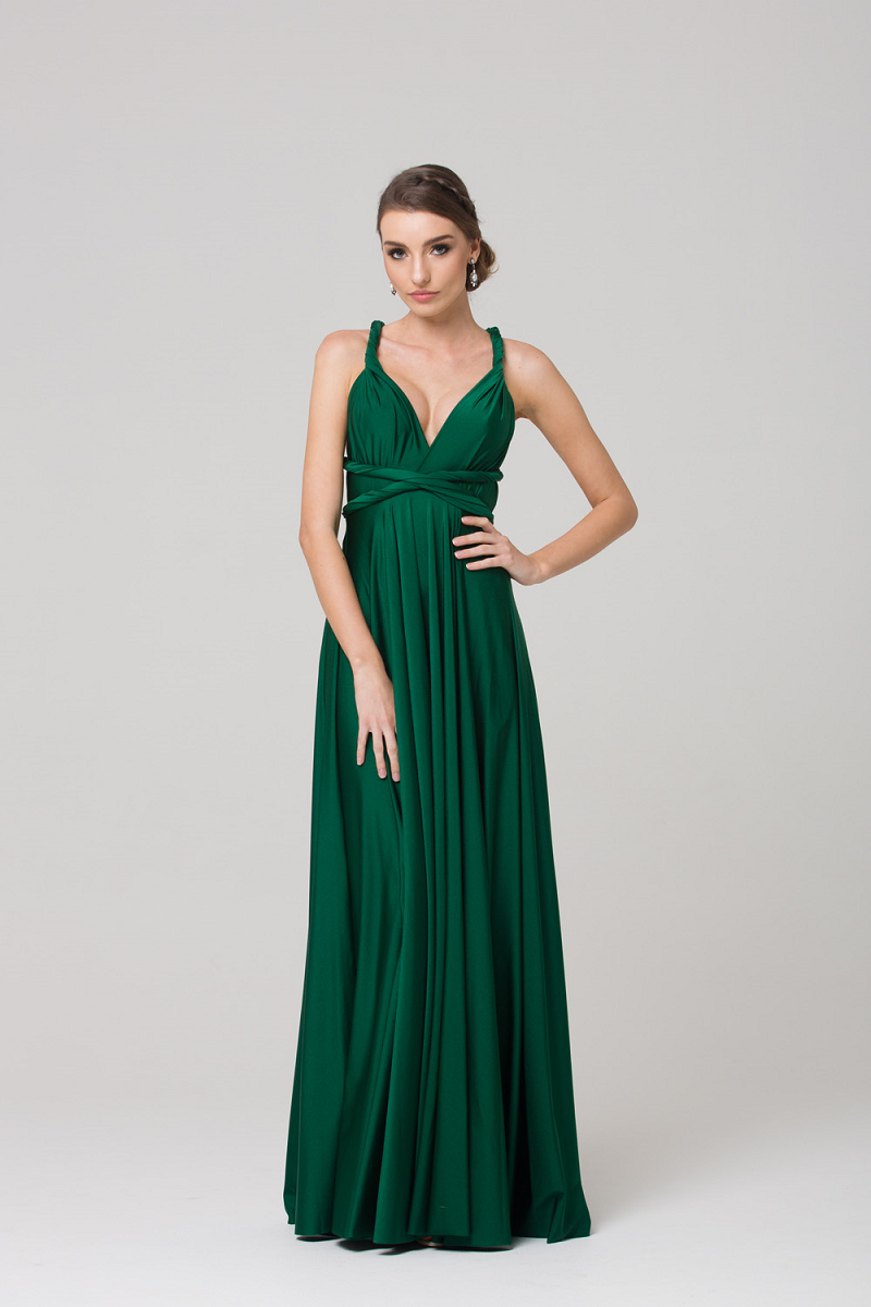 Green chiffon hotsell wrap dress